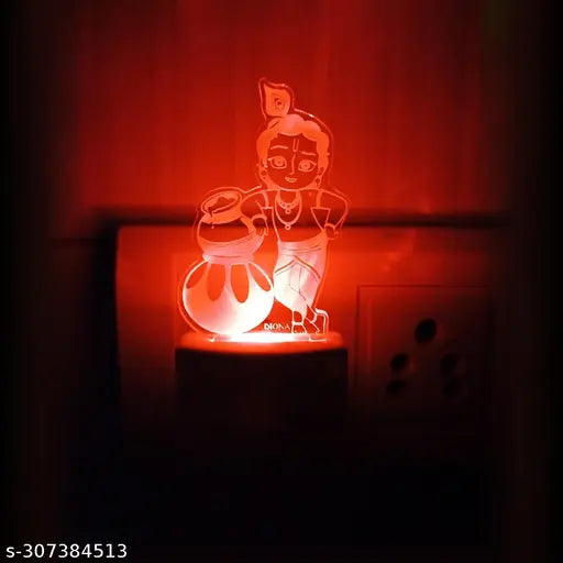 Night Lamp Krishna 3D Illusion LED Multi Color Changing Night Light