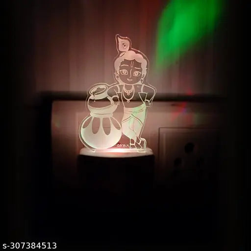 Night Lamp Krishna 3D Illusion LED Multi Color Changing Night Light